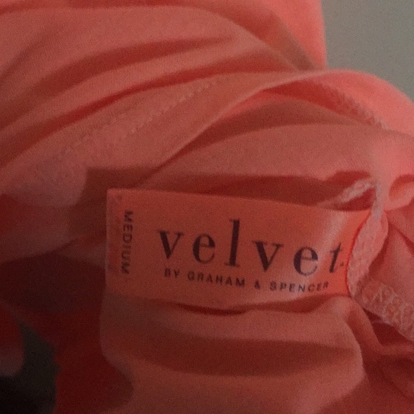 Anthropologie Velvet Peach Tube Dress w/ Pockets - Picture 6 of 7